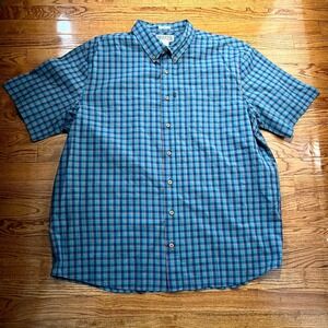Duluth Trading Shirt Men's 2XLT Tall Multi Plaid Untucked Button Down Zip Pocket